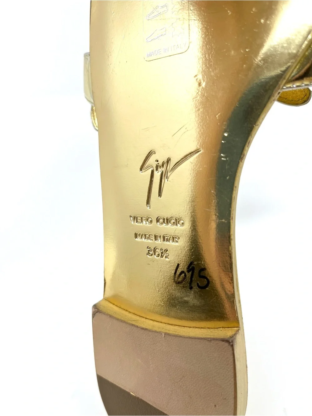 Giuseppe Zanotti Gold Cruel Summer Wing Flat Leather Thong Sandals 36.5 6.5